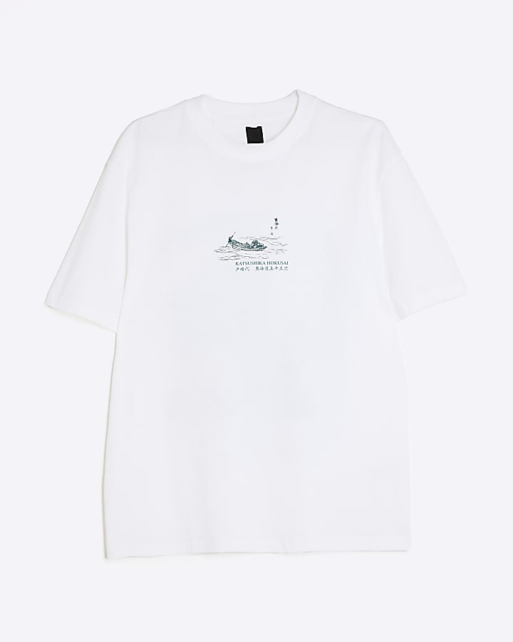 Ecru Regular Fit Houkusai T-Shirt
