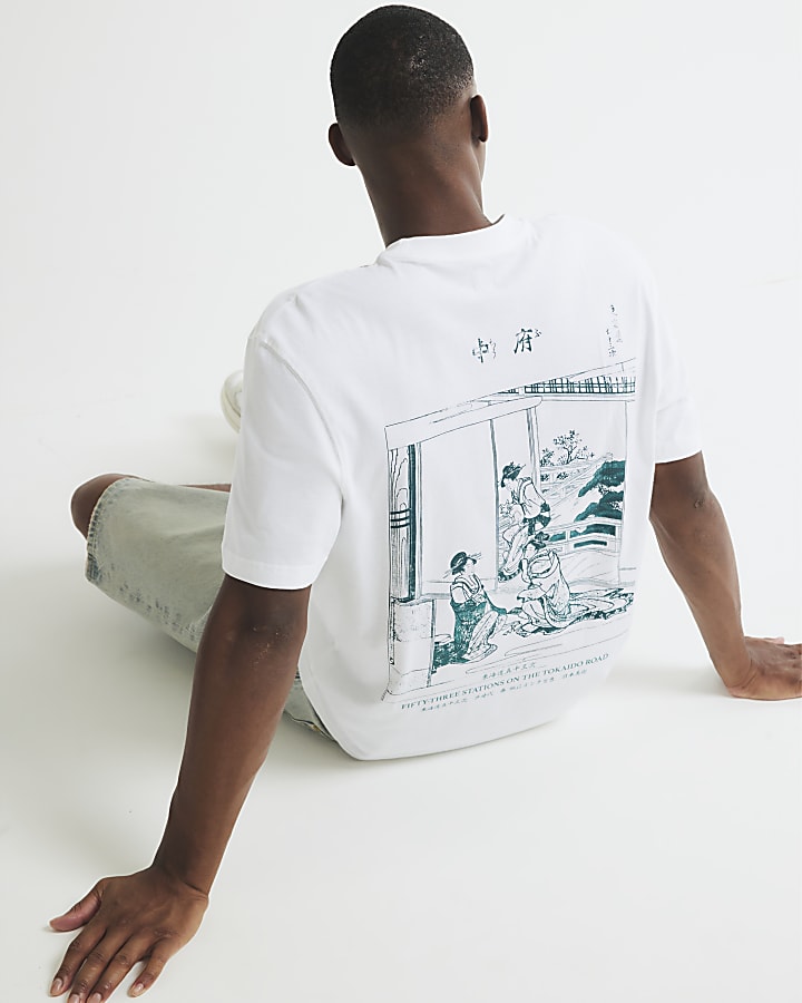 Ecru Regular Fit Houkusai T-Shirt