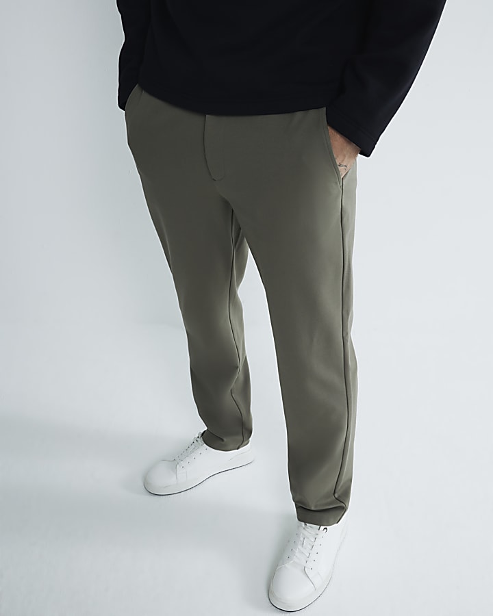 Khaki Slim Fit Pull On Twill Joggers