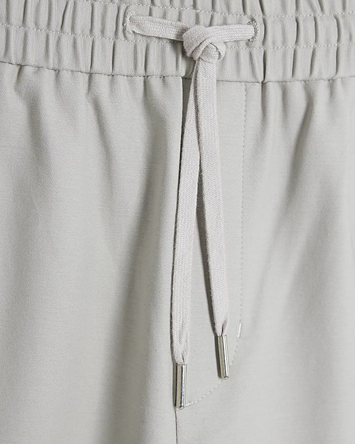 Grey Slim Fit Elastic Chino Joggers