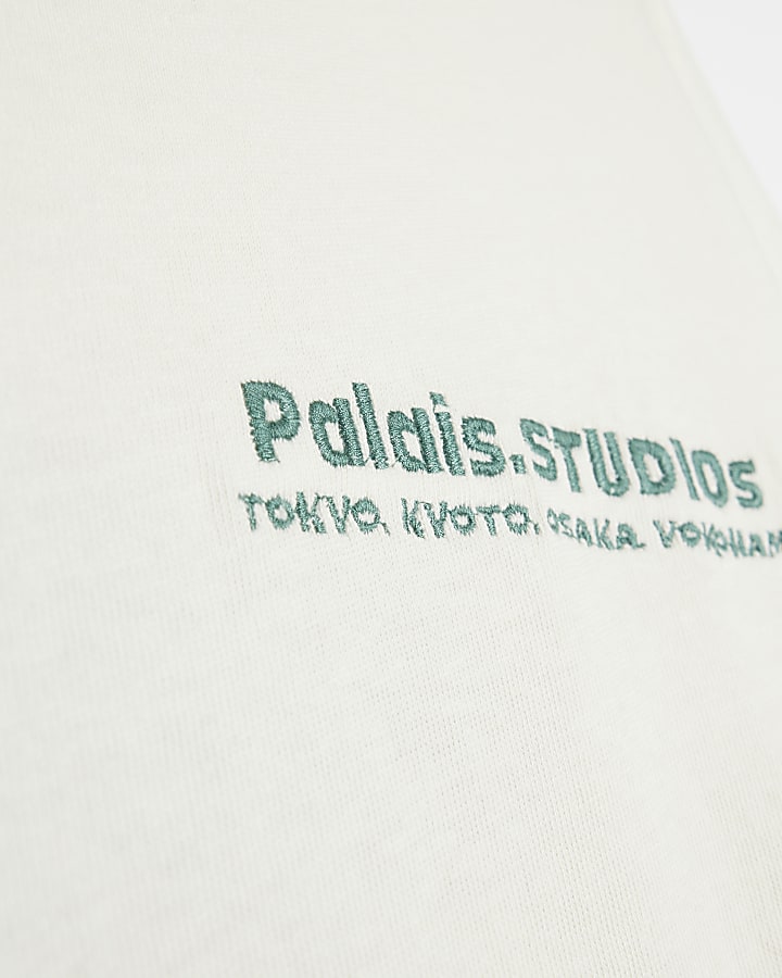 White Regular Fit Palaise Studios T-Shirt