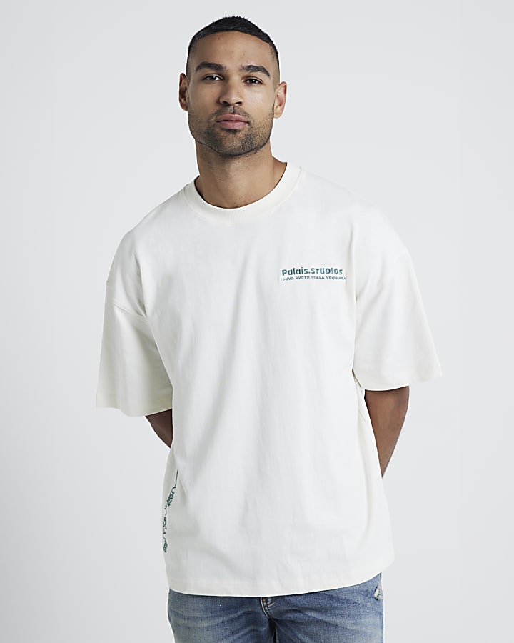 White Regular Fit Palaise Studios T-Shirt