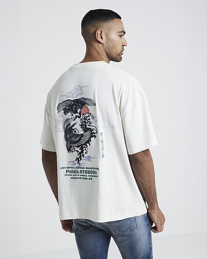 White Regular Fit Palaise Studios T-Shirt