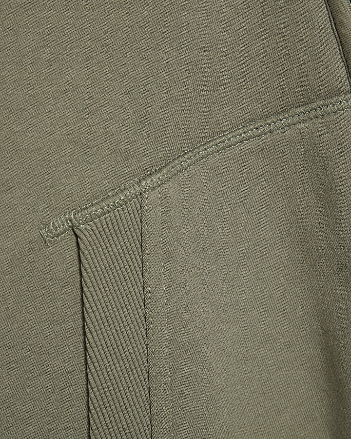 Khaki Regular Fit Borg Lined Hoodie