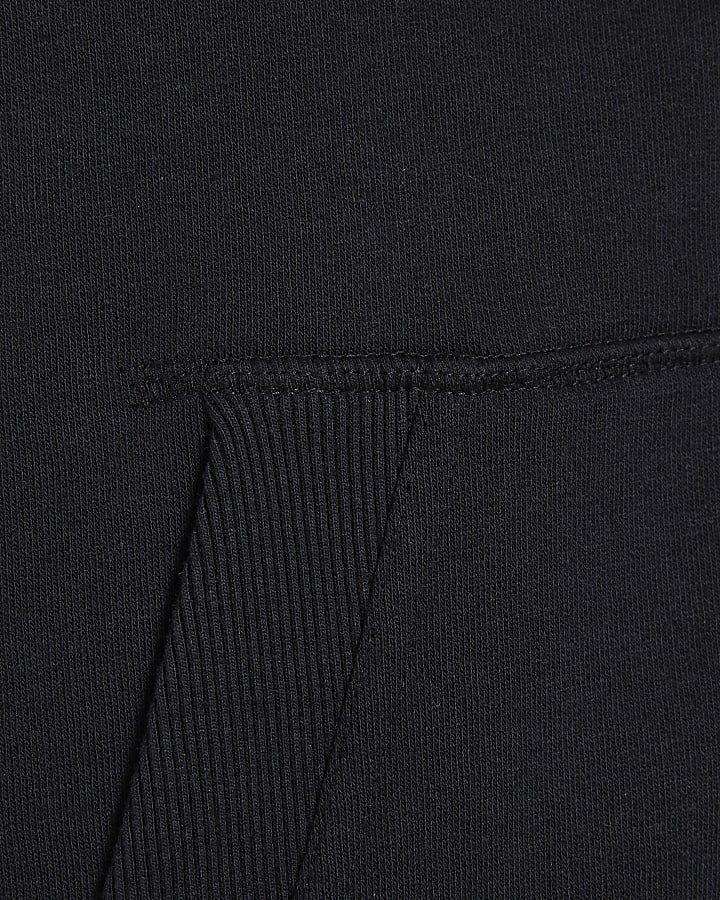 Black Regular Fit Borg Lined Hoodie