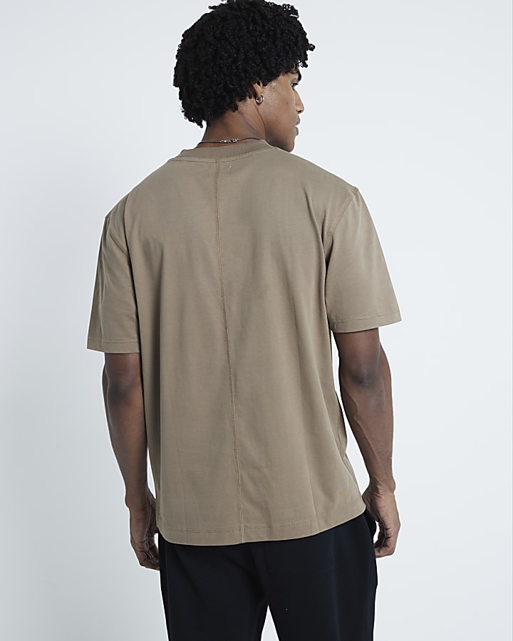 Beige regular fit RI Studio t-shirt