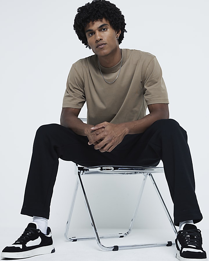 Beige regular fit RI Studio t-shirt
