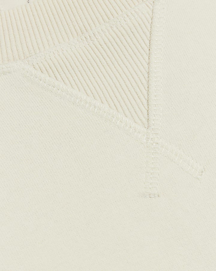 Beige stitched sweatshirt