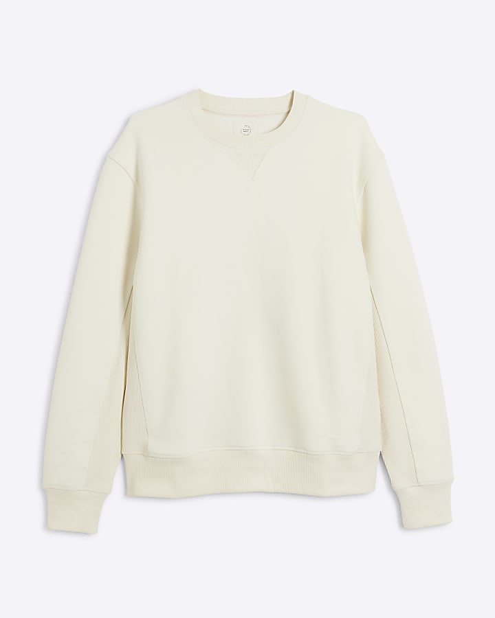 Beige stitched sweatshirt