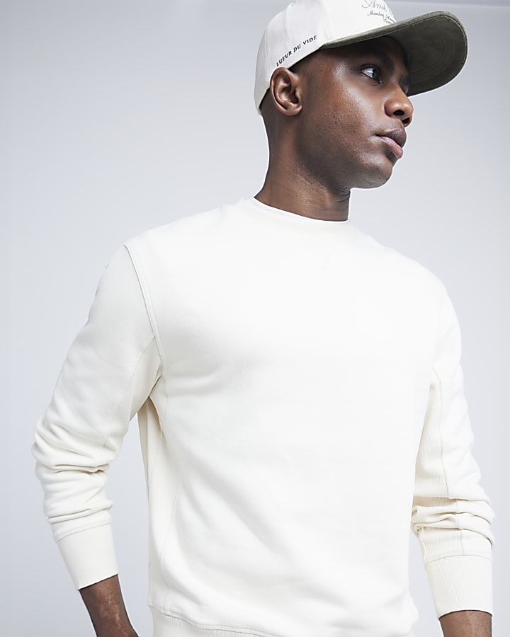 River island white sweatshirt sale