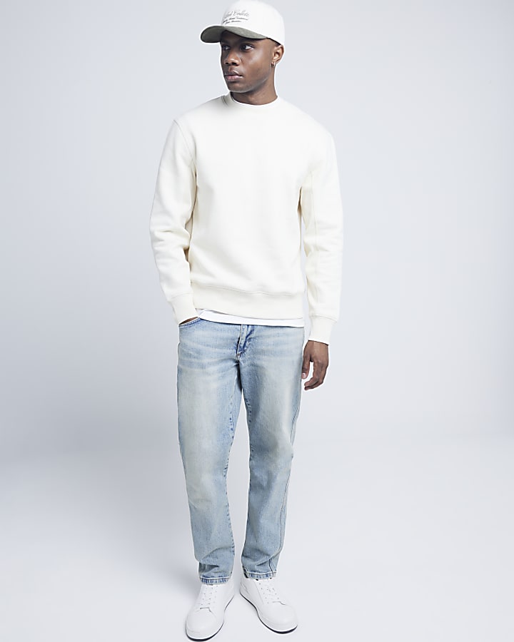 Beige stitched sweatshirt