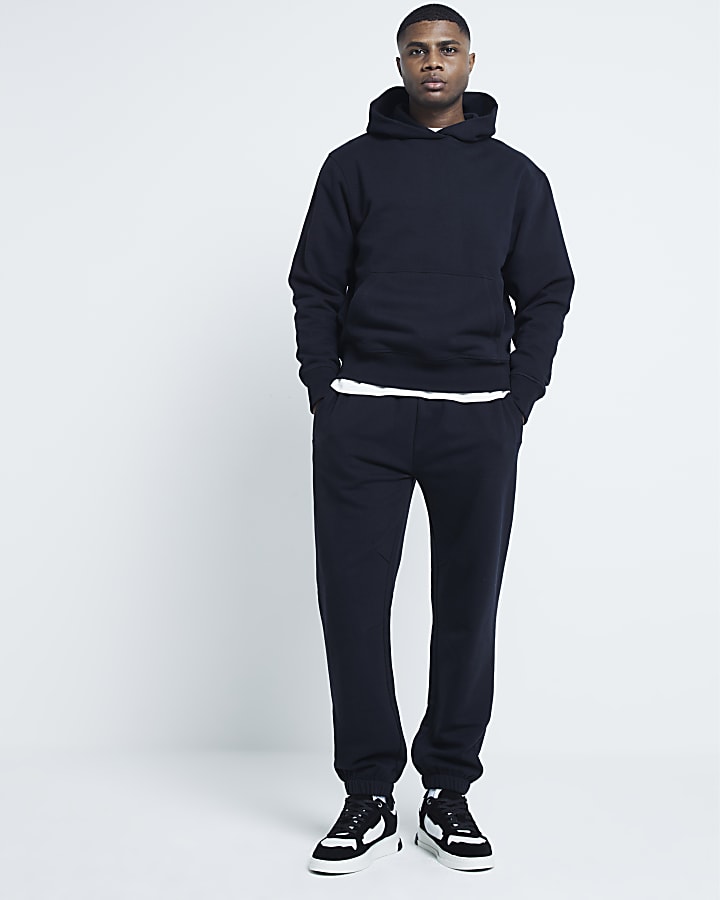 Black Regular Fit Essential Hoodie