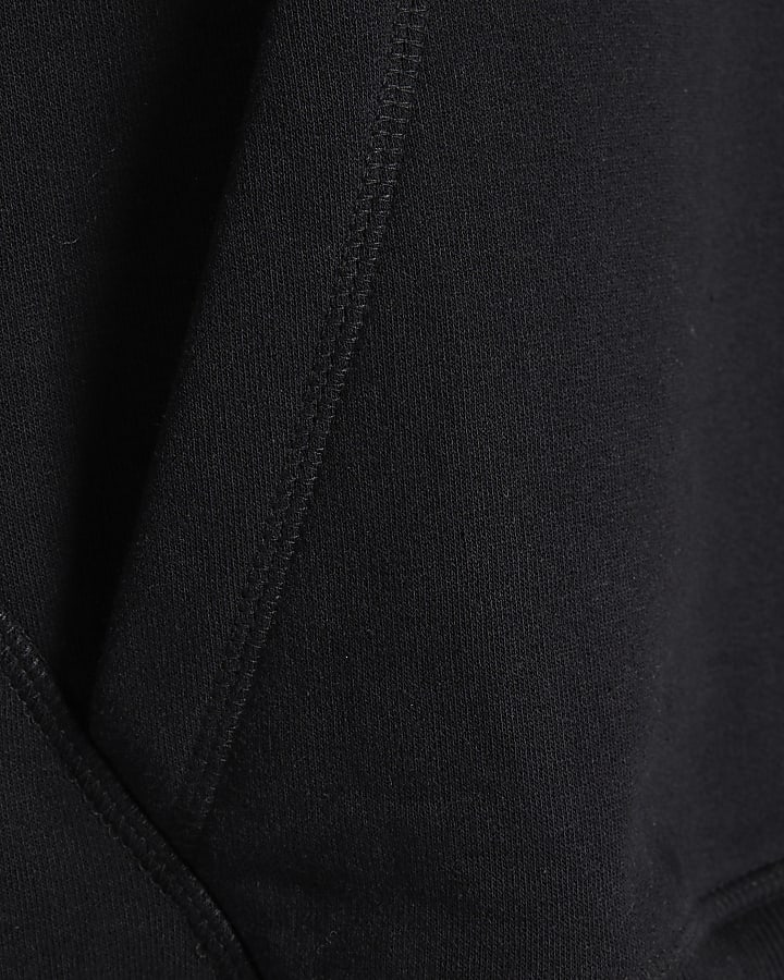 Black Essential Front Pocket Hoodie