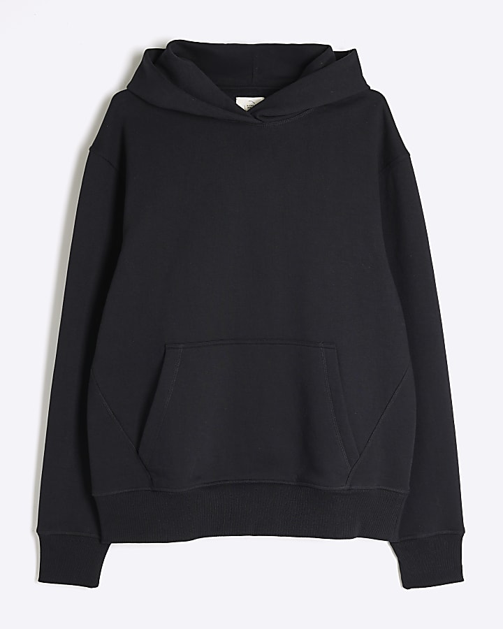 Black Regular Fit Essential Hoodie
