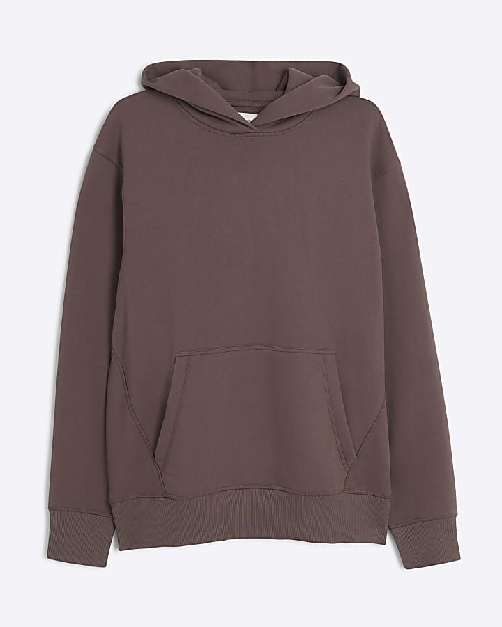 Purple regular fit plain hoodie