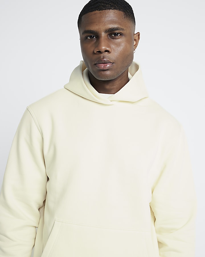 Beige Essential Front Pocket Hoodie