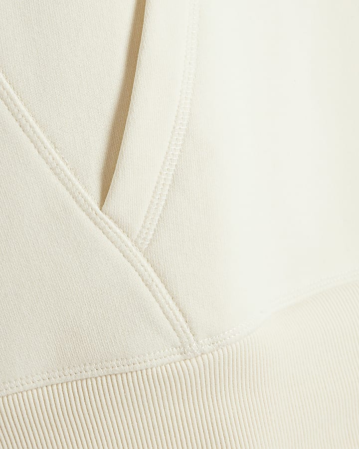 Beige Regular Fit Essential Hoodie