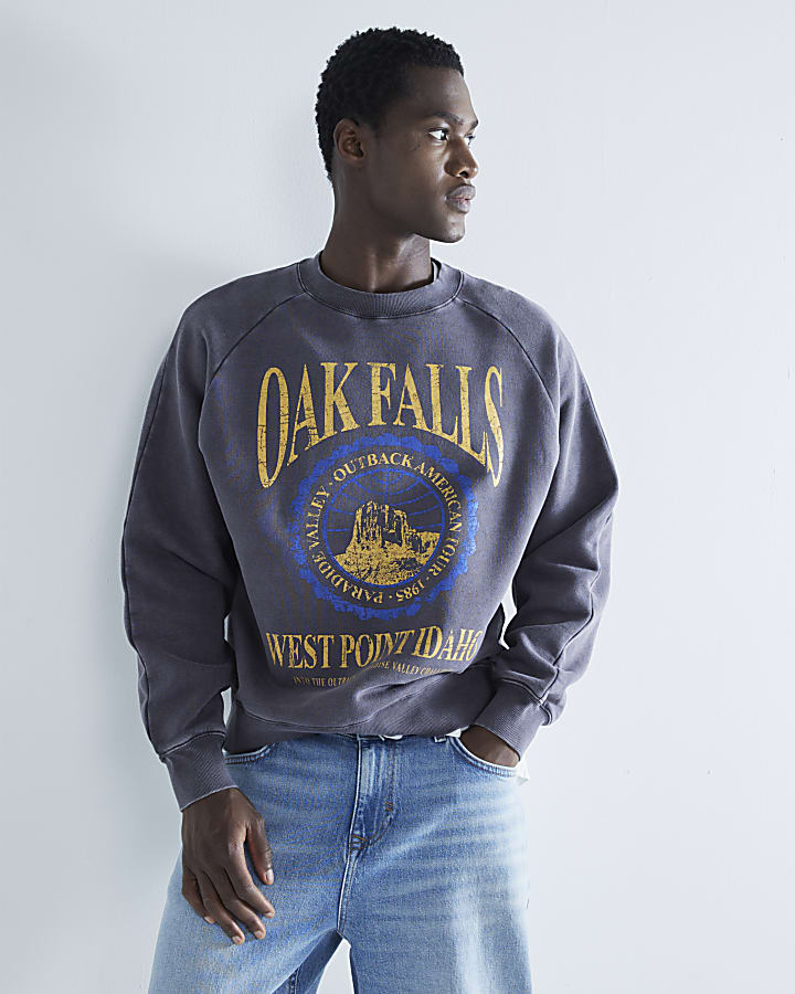 Grey Long Sleeve Oakfalls Sweatshirt