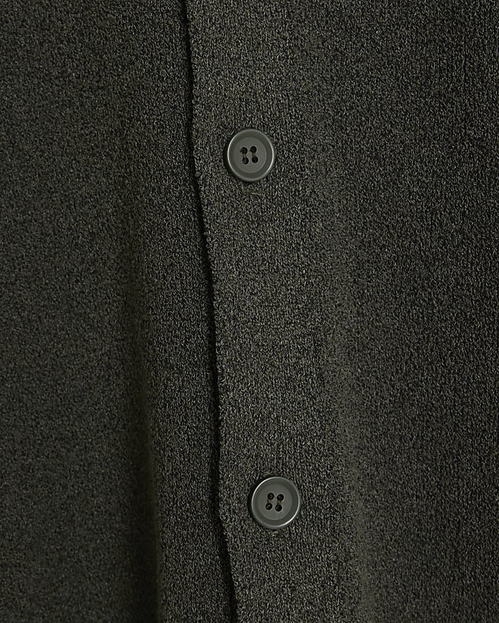 Green Slim Fit Knit Cardigan
