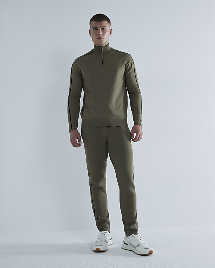 Khaki Slim Fit Knitted Joggers