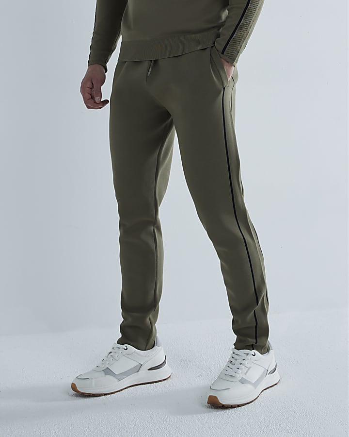 Khaki Slim Fit Knitted Joggers