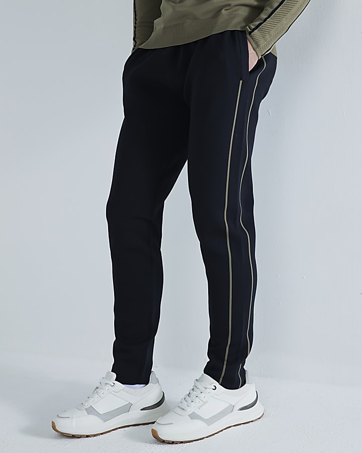 Black Slim Fit Knitted Joggers