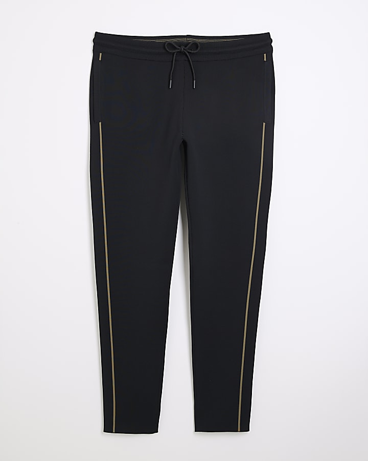 Black Slim Fit Knitted Joggers