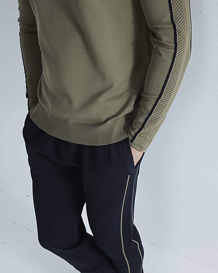 Black Slim Fit Knitted Joggers