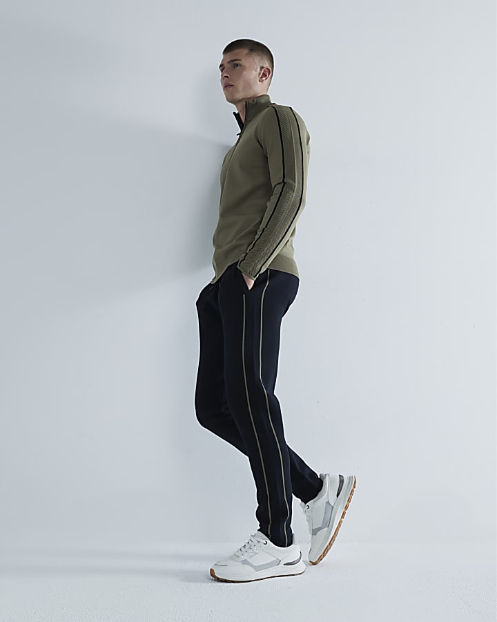 Black Slim Fit Knitted Joggers