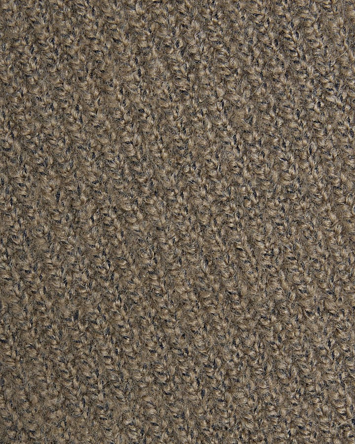 Brown Slim Fit crew neck jumper