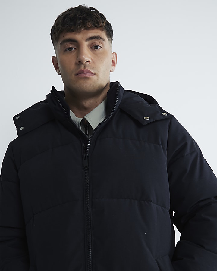 Black Premium Hooded Puffer Jacket