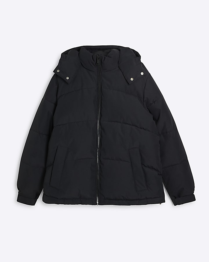 Black Premium Hooded Puffer Jacket