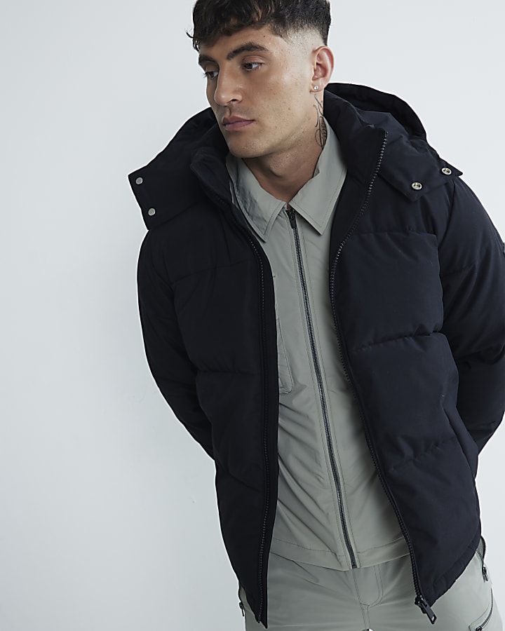 Black Premium Hooded Puffer Jacket
