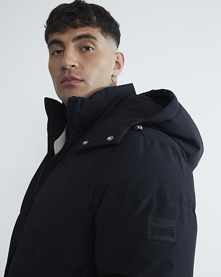 Black Premium Hooded Puffer Jacket