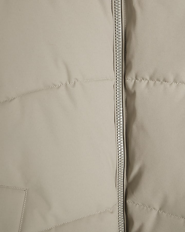 Beige Premium Hooded Puffer Jacket