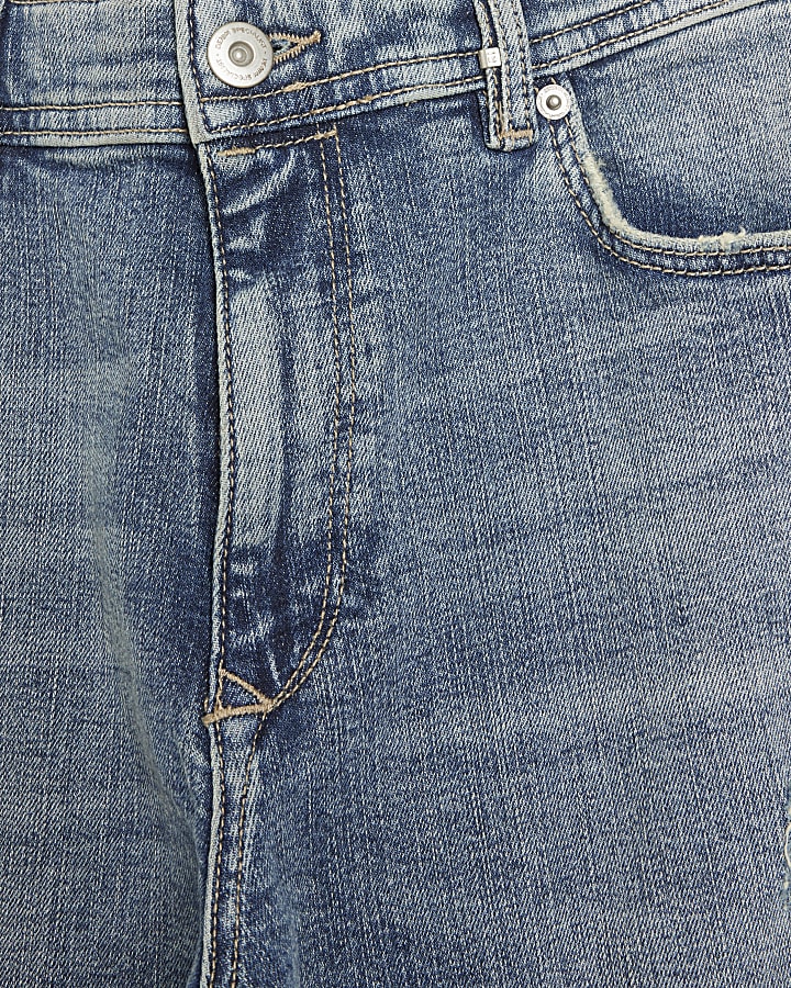 Blue skinny fit ripped jeans