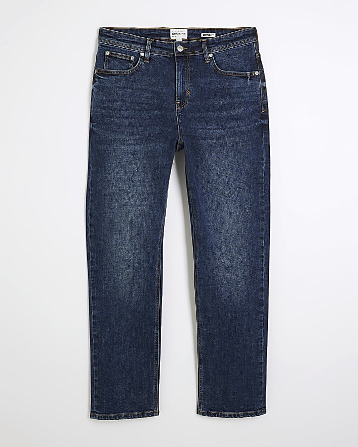 Blue Demin Straight Leg Jeans