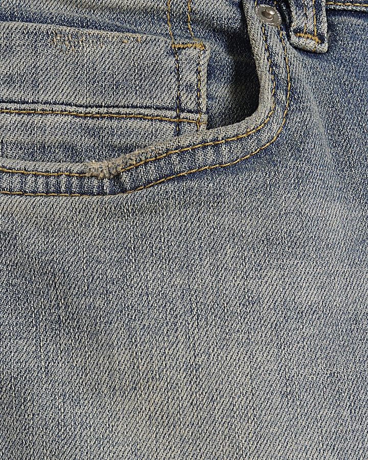 Blue skinny fit ripped jeans
