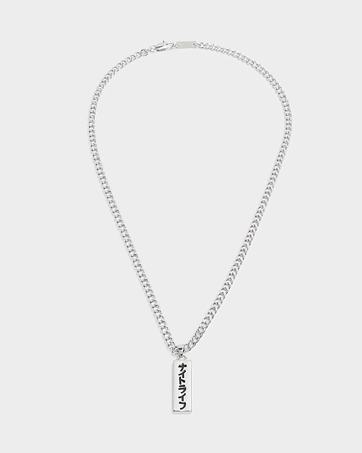 Silver Japanese Tag Necklace