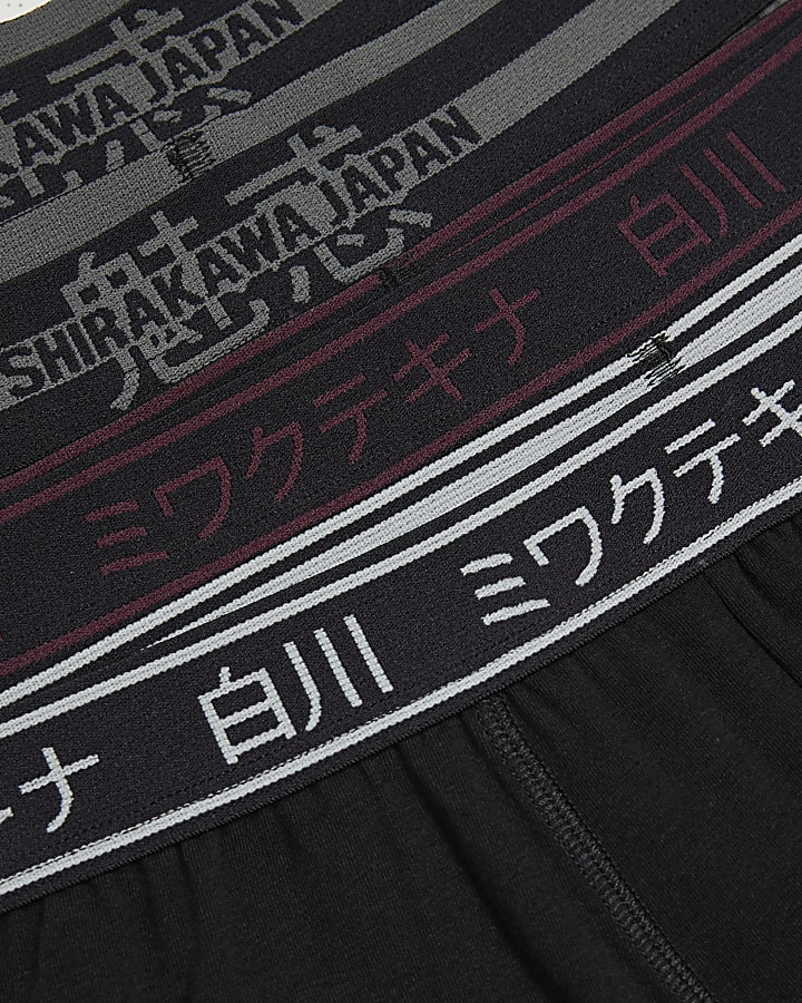 Black 4 Pack Japanese Trunks