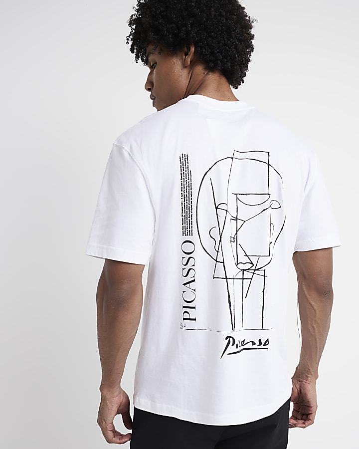 Ecru regular fit Picasso graphic t-shirt