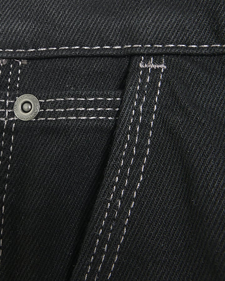 Black carpenter relaxed loose jeans