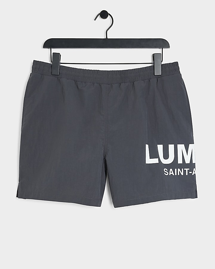 Black Regular Fit Luminis Graphic Swim Shorts