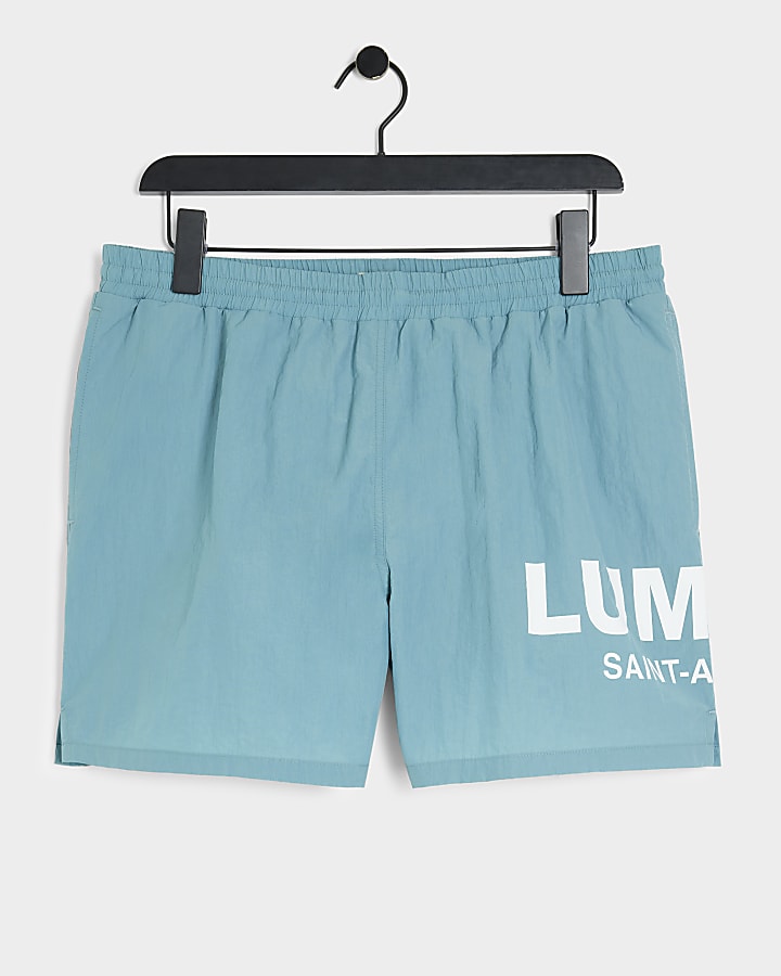 Blue Regular Fit Luminis Graphic Swim Shorts