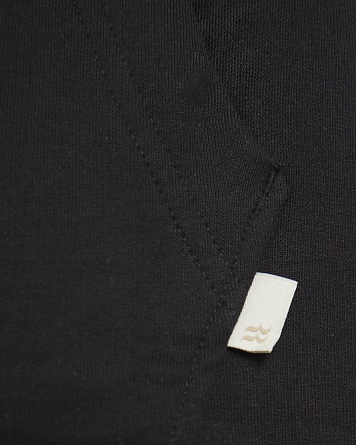 Black Slim Fit Plain Hoodie