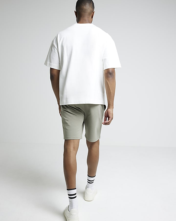 Khaki Slim Fit Jersey Shorts