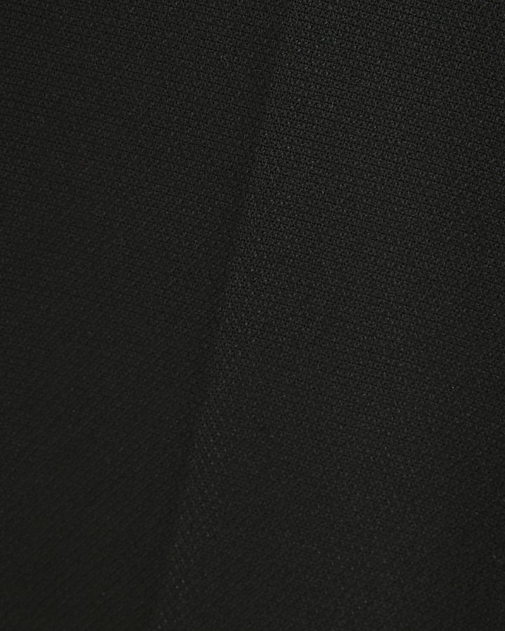 Black Textured Stretch Slim Fit Suit Trousers