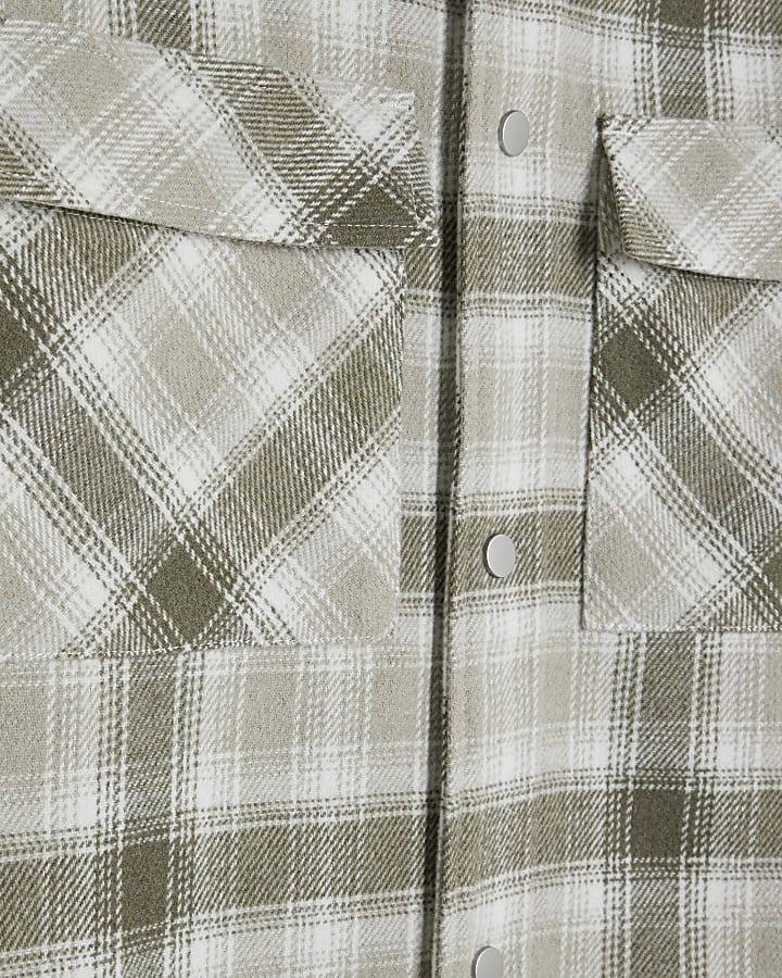 Green check overshirt
