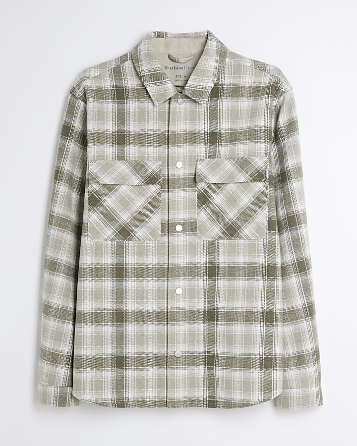 Green check overshirt