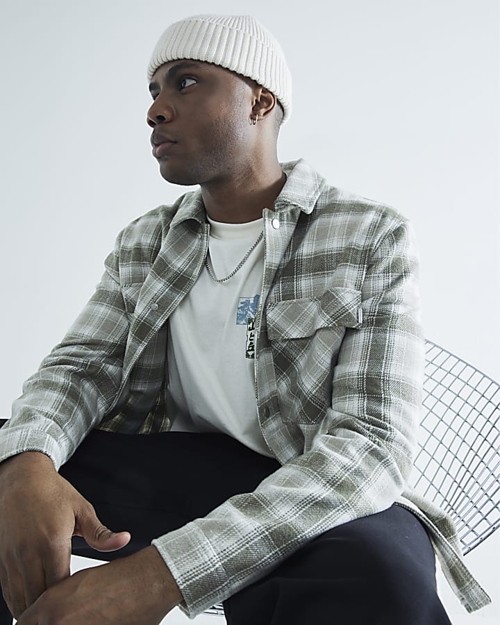 Green check overshirt